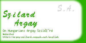 szilard argay business card